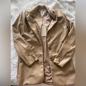 Extra small oversize faux leather blazer